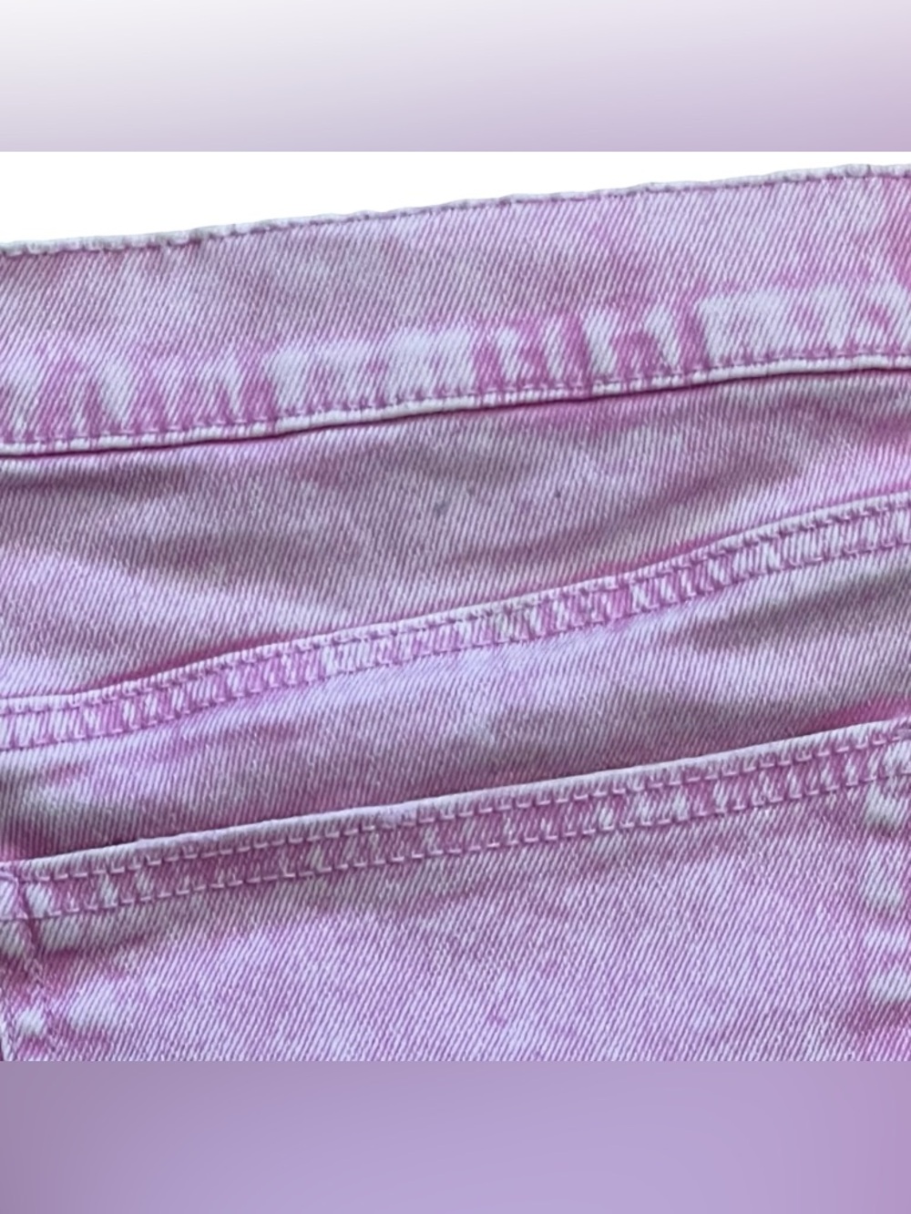 Y2K Pink Acid Wash Denim Shorts Size‎ 15/32 Frayed Hem - Picture 3 of 6